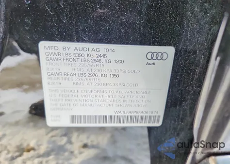 2015 Audi Q5 Premium Plus z USA, uszkodzony, nr VIN WA1LFAFP8FA061874